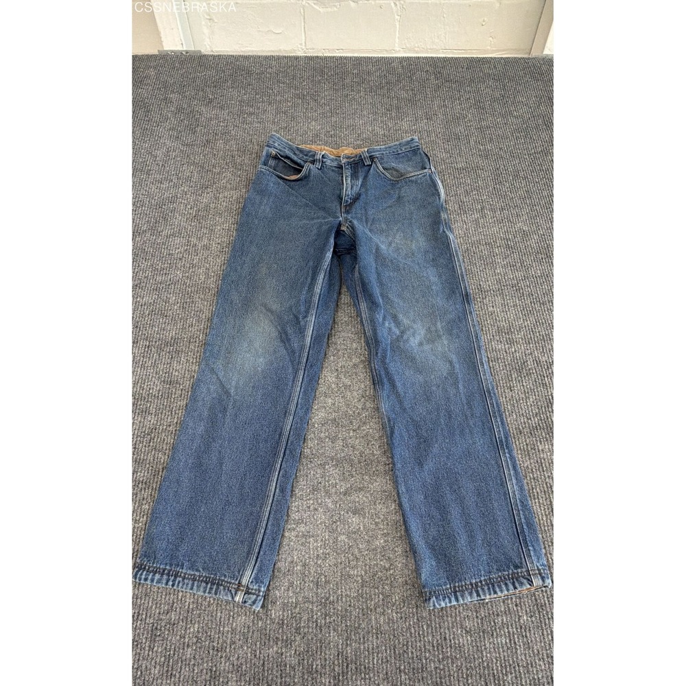 Duluth Trading Co Men's Blue Flannel Lined Ballroom Relaxed Jeans Size 34x32